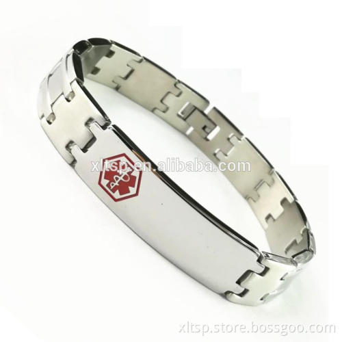 Matt and polish steel color men stainless steel bio energy bracelet